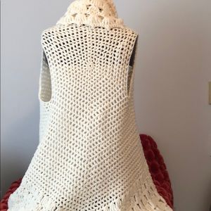 Hand knit sweater vest/sleeveless poncho